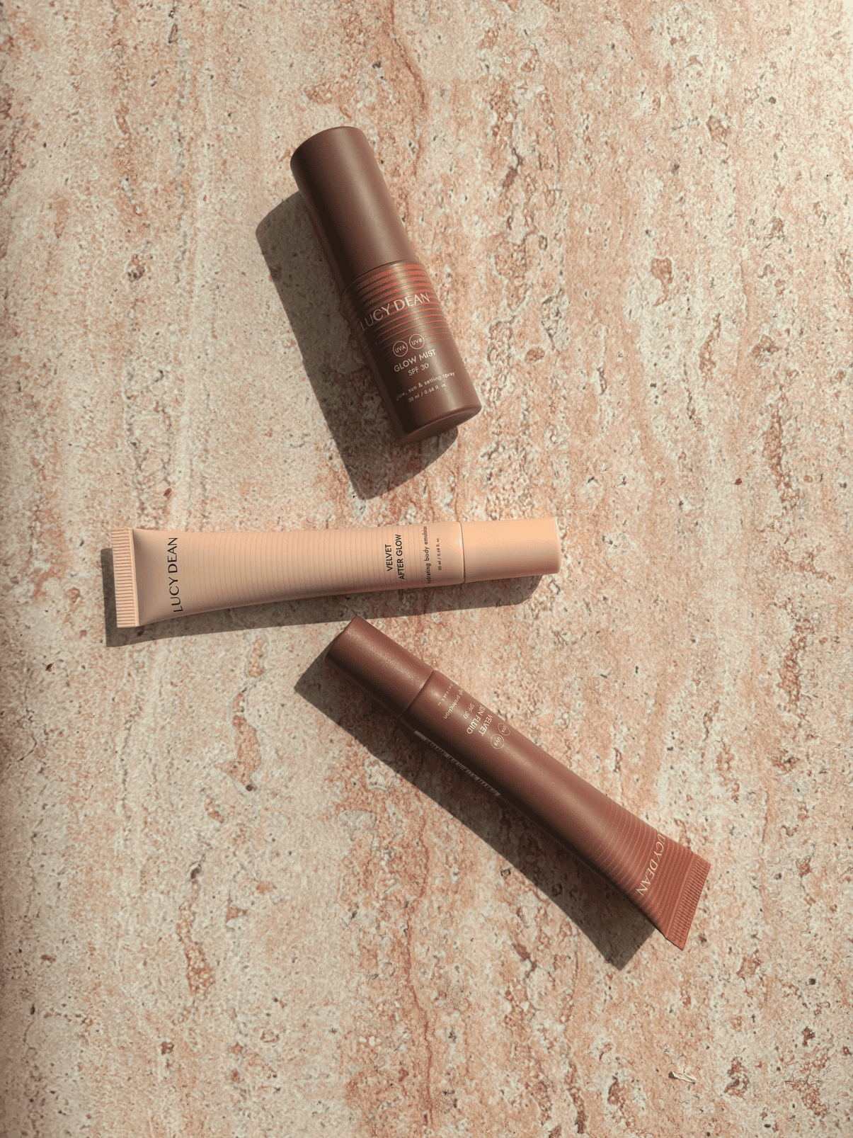 Lucy Dean Glow on the go flatlay